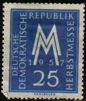 Alemania DDR 1957 Scott 366 Sello * Feria de Otoño en Leipzig 25 s/goma Michel 597 Allemagne Duitsland Germania Germany Alemagne Deutschland Preobliteré Matasello de Favor